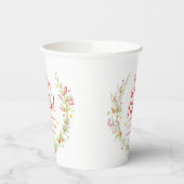 Weihnachtszwiebeln Beeren Stern Aquarell Pappbecher (Links)