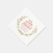 Weihnachtszwiebeln Beeren Stern Aquarell Serviette (Ecke)