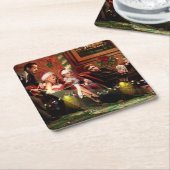 Weihnachtszwischenspiel Rechteckiger Pappuntersetzer (angewinkelt)