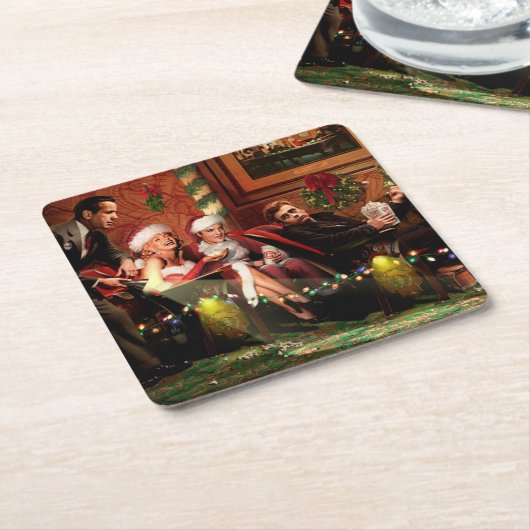 Weihnachtszwischenspiel Rechteckiger Pappuntersetzer (angewinkelt)