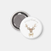 Weihschen mit goldenem Bogen Weihnachten Magnet (Vorderseite/Rückseite)