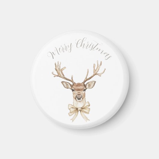 Weihschen mit goldenem Bogen Weihnachten Magnet (Vorne)