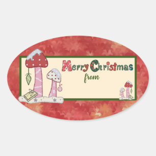 Weihsstickbild Ovaler Aufkleber