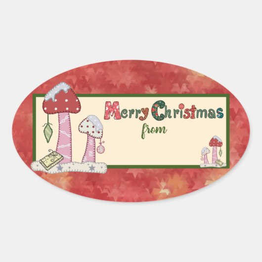 Weihsstickbild Ovaler Aufkleber (Vorderseite)