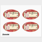 Weihsstickbild Ovaler Aufkleber (Blatt)