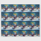 WeihWeihnachtsSki Geschenkpapier (Flach)