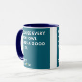 Weil aquamarine Nachteulen-Tasse Tasse (Vorderseite Links)