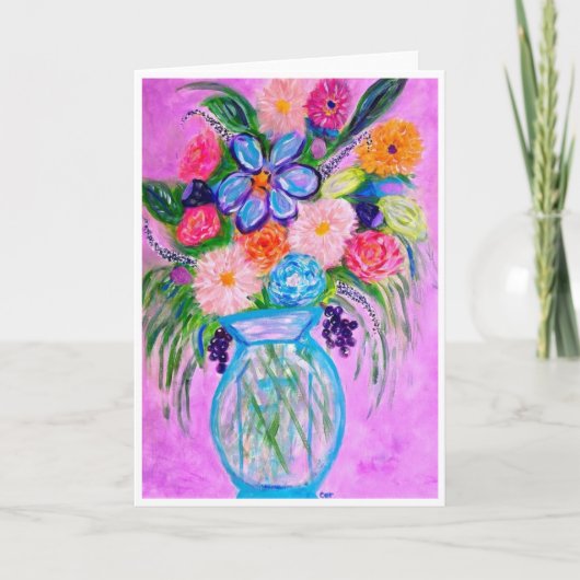 Weil Blume mich glücklich macht<Note Card> Einladung (Vorderseite)