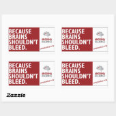 Weil das Gehirn nicht bluten sollte Rechteckiger Aufkleber (Blatt)