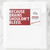 Weil das Gehirn nicht bluten sollte Rechteckiger Aufkleber (Tasche)