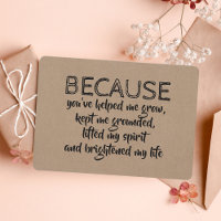 Weil du mein Leben aufgehellt hast BRIDESMAID CARD