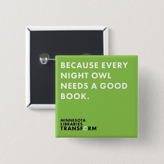 Weil Eulen-grüner Knopf Button (Vorne & Hinten)