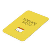 Weil glückliche Lieben Teeslogan, japanische Tasse Magnet (Linke Seite)