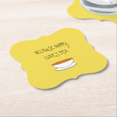 Weil glückliche Lieben Teeslogan, japanische Tasse Untersetzer (angewinkelt)