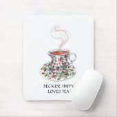 Weil glückliche Lieben Teeslogan, Vintage Becher R Mousepad (Mit Mouse)