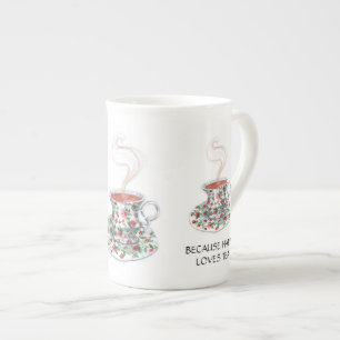 Weil glückliche Lieben Teeslogan, Vintage Tasse Ro