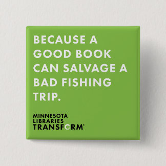 Weil, grünen Knopf fischend Button