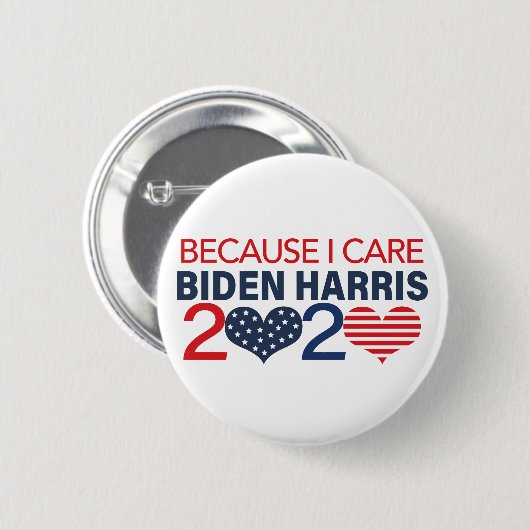 Weil ich Biden Harris 2020 pflege Button (Vorne & Hinten)