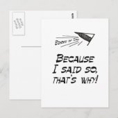 Weil ich das gesagt habe postkarte (Vorne/Hinten)