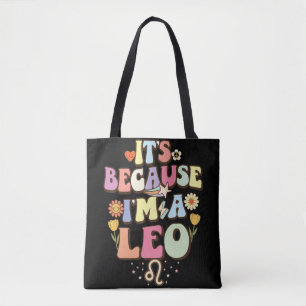 Weil ich ein Löwe bin Groovy Retro Sternzeichen Ge Tasche