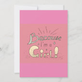 Weil ich ein Zitat von Mädchen bin Einladung (Vorderseite)