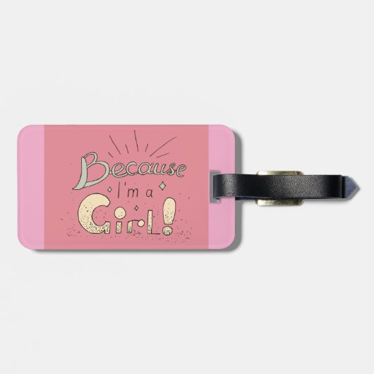 Weil ich ein Zitat von Mädchen bin Gepäckanhänger (Rückseite horizontal)