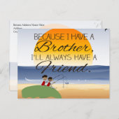 Weil ich einen Bruder habe, werde ich immer einen  Postkarte (Vorne/Hinten)