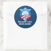 Weil ich Menschen wichtig bin Runder Aufkleber (Tasche)