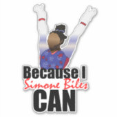 " WEIL ICH " SIMONE BILES - GYMNASTER AUFKLEBER (Vorderseite)