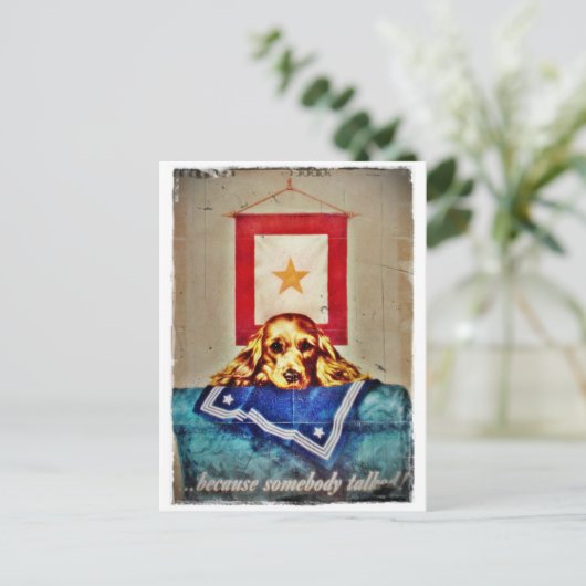 Weil jemand einen traurigen Jungen vom Zweiten Wel Postkarte (Stehend Vorderseite)