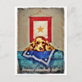 Weil jemand einen traurigen Jungen vom Zweiten Wel Postkarte (Vorderseite)