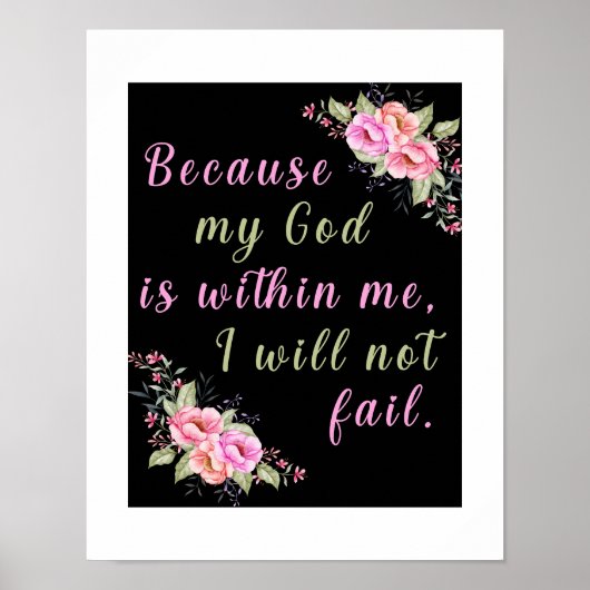 "Weil mein Gott in mir ist" Black Wall Poster (Vorne)