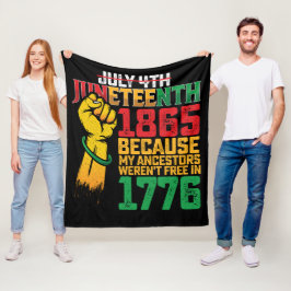 Weil meine Vorfahren am 4. Juli 1776 nicht frei wa Fleecedecke