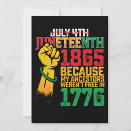 Weil meine Vorfahren im 4. Juli 1776 nicht frei wa Einladung