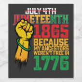 Weil meine Vorfahren im 4. Juli 1776 nicht frei wa Weinetikett (Einzelnes Label)