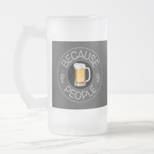 Weil Menschen (Bier) Mattierte Glas Bier Tasse (Links)