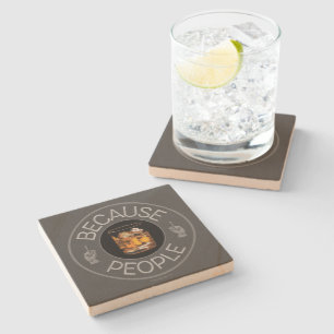 Weil Menschen (Whiskey) Stone-Untersetzer Steinuntersetzer