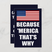 Weil 'MERICA, das ist, warum patriotisches Party Einladung (Vorne/Hinten)