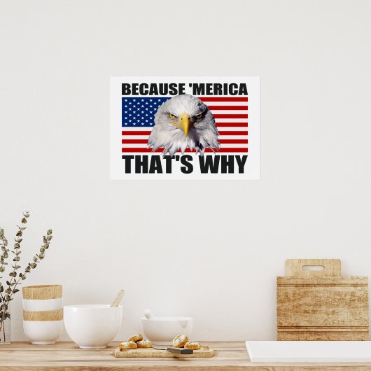 WEIL "MERICA, DAS IST WARUM US Flag Poster (groß) (Küche)