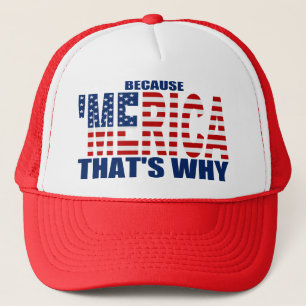 WEIL 'MERICA DESHALB US Flaggen-Fernlastfahrer-Hut Truckerkappe