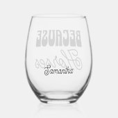 Weil Pferde Retro Typografie Spaß Reittiere Weinglas Ohne Stiel (Rückseite)