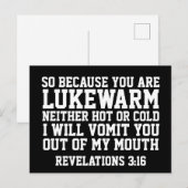 WEIL SIE LUKEWARM ERMUTIGEN, SPEICHERN SIE SICH. POSTKARTE (Vorne/Hinten)