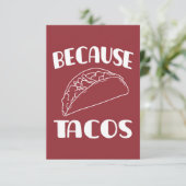 Weil Tacos Dankeskarte (Stehend Vorderseite)