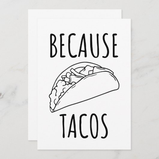 Weil Tacos Dankeskarte (Vorne/Hinten)