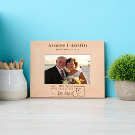 Weil zwei Menschen in der Liebe verheiratet sind Geätzte Rahmen