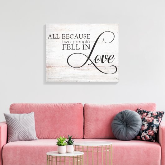 Weil zwei Menschen in Liebe versinken Leinwanddruck (Insitu (Wohnzimmer))