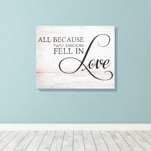 Weil zwei Menschen in Liebe versinken Leinwanddruck (Insitu (Holzboden))