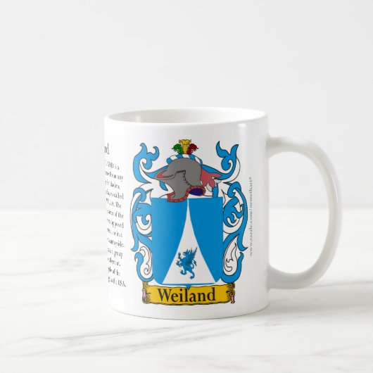 Weiland Familien-Wappen und die Bedeutung von Kaffeetasse (Rechts)