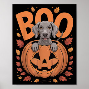 Weim Kostüm auf Kürbis Halloween Weimaraner  Poster