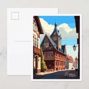 Weimar Deutschland Kunst Vintage Reise Illustratio Postkarte
